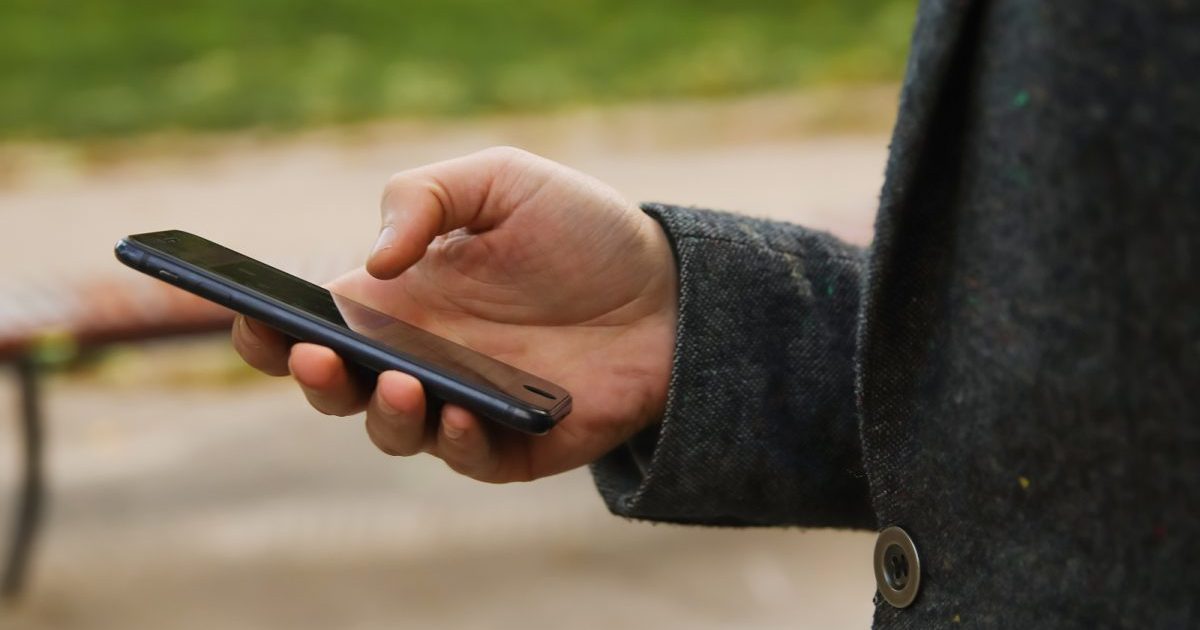 smart phone in person's hand
