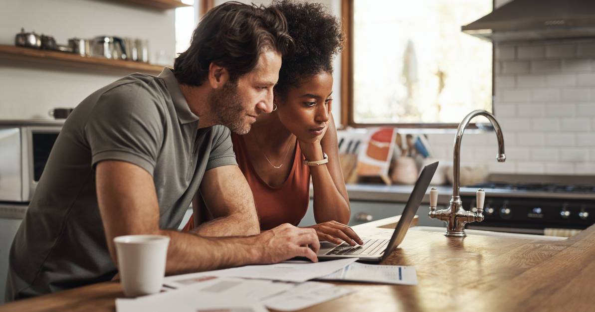 couple working on finances